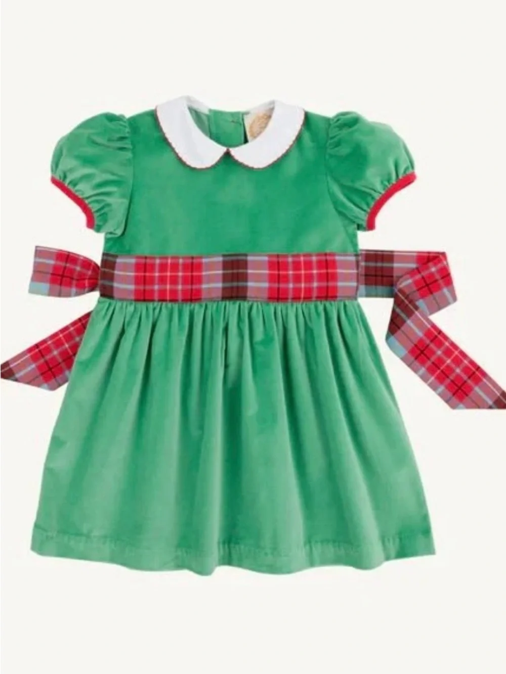 NWT - TBBC Cindy Lou Velvet Holiday Dress with Plaid Waistband